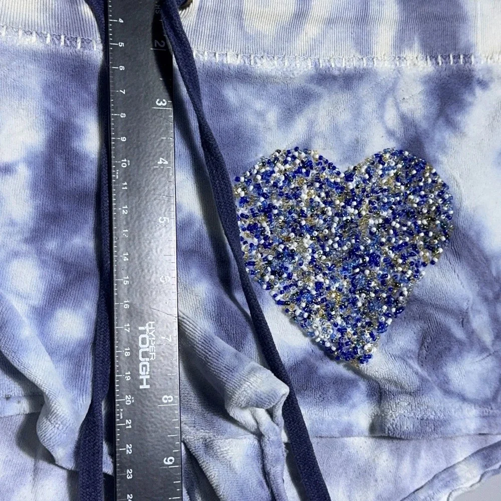Twisted Heart Y2K Low‎ Rise Booty Shorts Womens Size Medium Tie Dye Velour